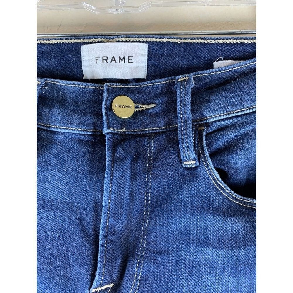 FRAME Le Skinny de Jeanne Dark Wash Denim Crop Jeans Size 28 - Picture 4 of 8
